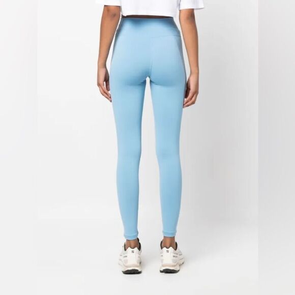 NEW Sporty & Rich Runner logo-print leggings in blue - Picture 5 of 12